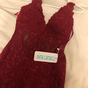 Nina Canacci Short Illusion Lace Dress